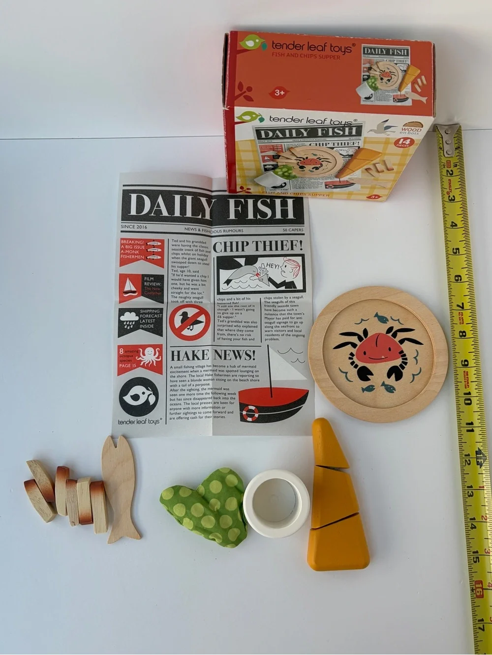 Tender Leaf Toys - Fish and Chips Supper - Wooden Play Food Set